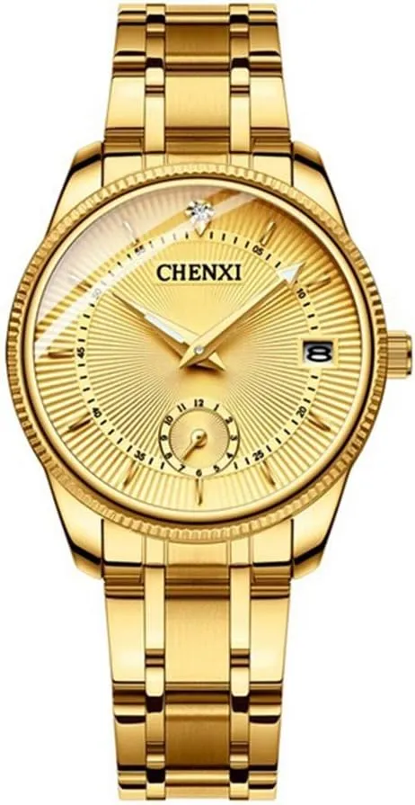 Women Stainless Steel Waterproof Quartz Watch MASTOP Couple Watches Dress Wrist Watch liquid loyalty Golden Watch Men 