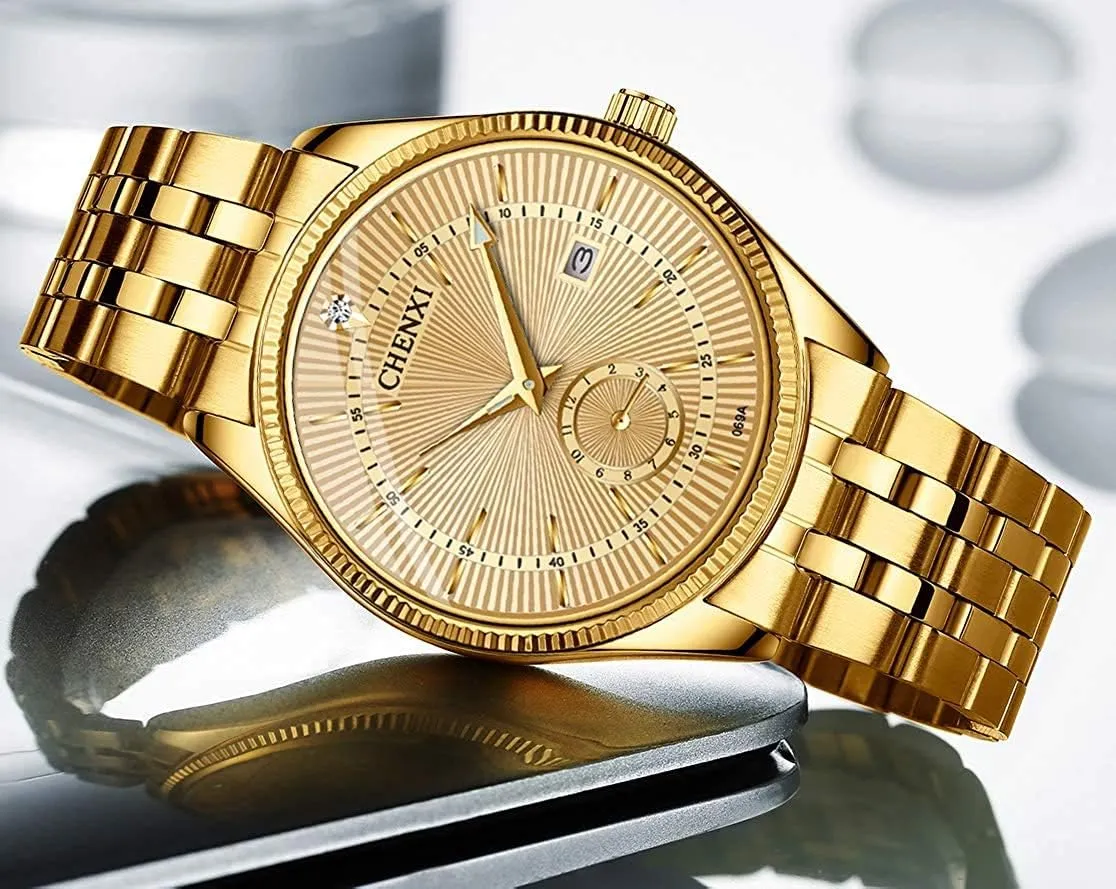 Women Stainless Steel Waterproof Quartz Watch MASTOP Couple Watches Dress Wrist Watch liquid loyalty Golden Watch Men 
