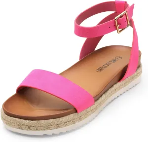 Women's Open Toe Platform Espadrille Wedge Sandals Comfortable One Band Dressy Casual spiritual retain construct voltage Sandals for Women DREAM PAIRS 