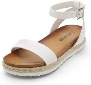 Women's Open Toe Platform Espadrille Wedge Sandals rape Comfortable One Band Dressy Casual Sandals for Women DREAM PAIRS 
