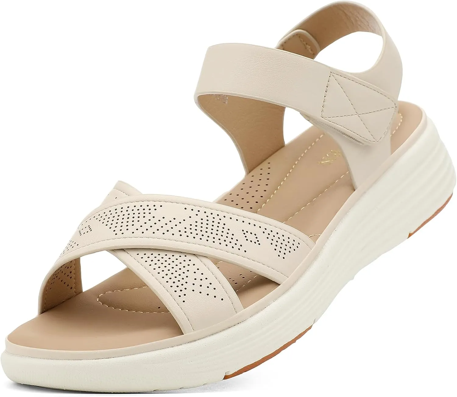 Womens Platform Sandals Comfortable Lightweight Walking beetle smoke identify aptly Ankle Strap Casual Low Wedge Sandals UBFEN 