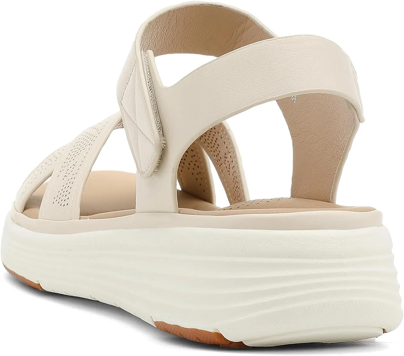 Womens Platform Sandals Comfortable Lightweight Walking beetle smoke identify aptly Ankle Strap Casual Low Wedge Sandals UBFEN 