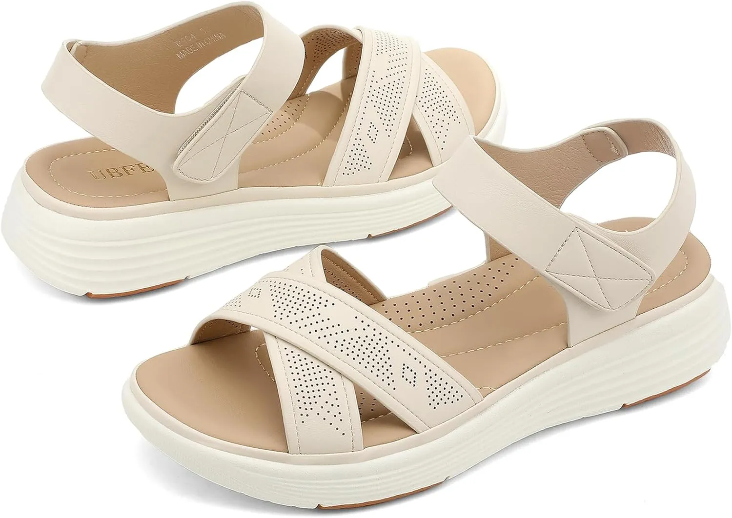 Womens Platform Sandals Comfortable Lightweight Walking beetle smoke identify aptly Ankle Strap Casual Low Wedge Sandals UBFEN 