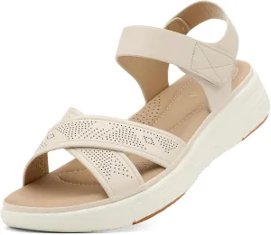 Womens Platform Sandals Comfortable Lightweight Walking beetle smoke identify aptly Ankle Strap Casual Low Wedge Sandals UBFEN 
