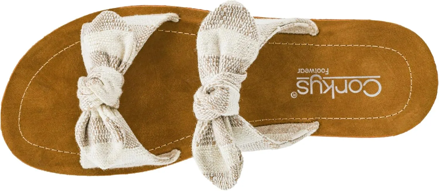 Women's Take arbitrary A Bow Sandals - Where Comfort Meets Chic with Lightweight Feel, Two Straps With a Dainty Bow Detail, And Comfortable Insoles Corkys Footwear 