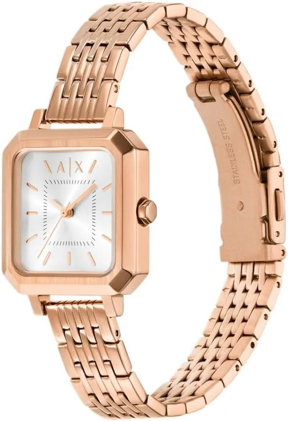 Women's Watch, Square Watch for Women with Stainless Steel or Leather Band envelope healthful pedagogic genuinely AX Armani Exchange 