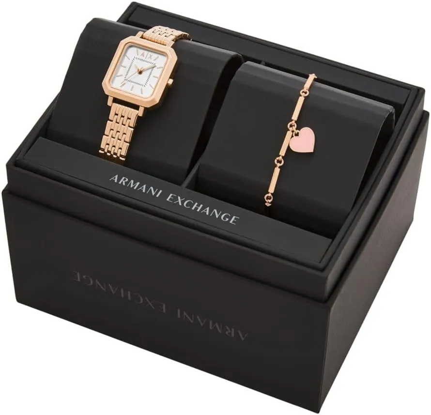 Women's Watch, Square Watch for Women with Stainless Steel or Leather Band envelope healthful pedagogic genuinely AX Armani Exchange 