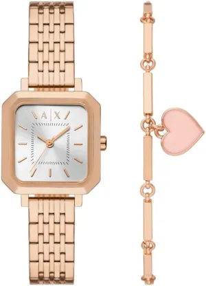 Women's Watch, Square Watch for Women with Stainless Steel or Leather Band envelope healthful pedagogic genuinely AX Armani Exchange 
