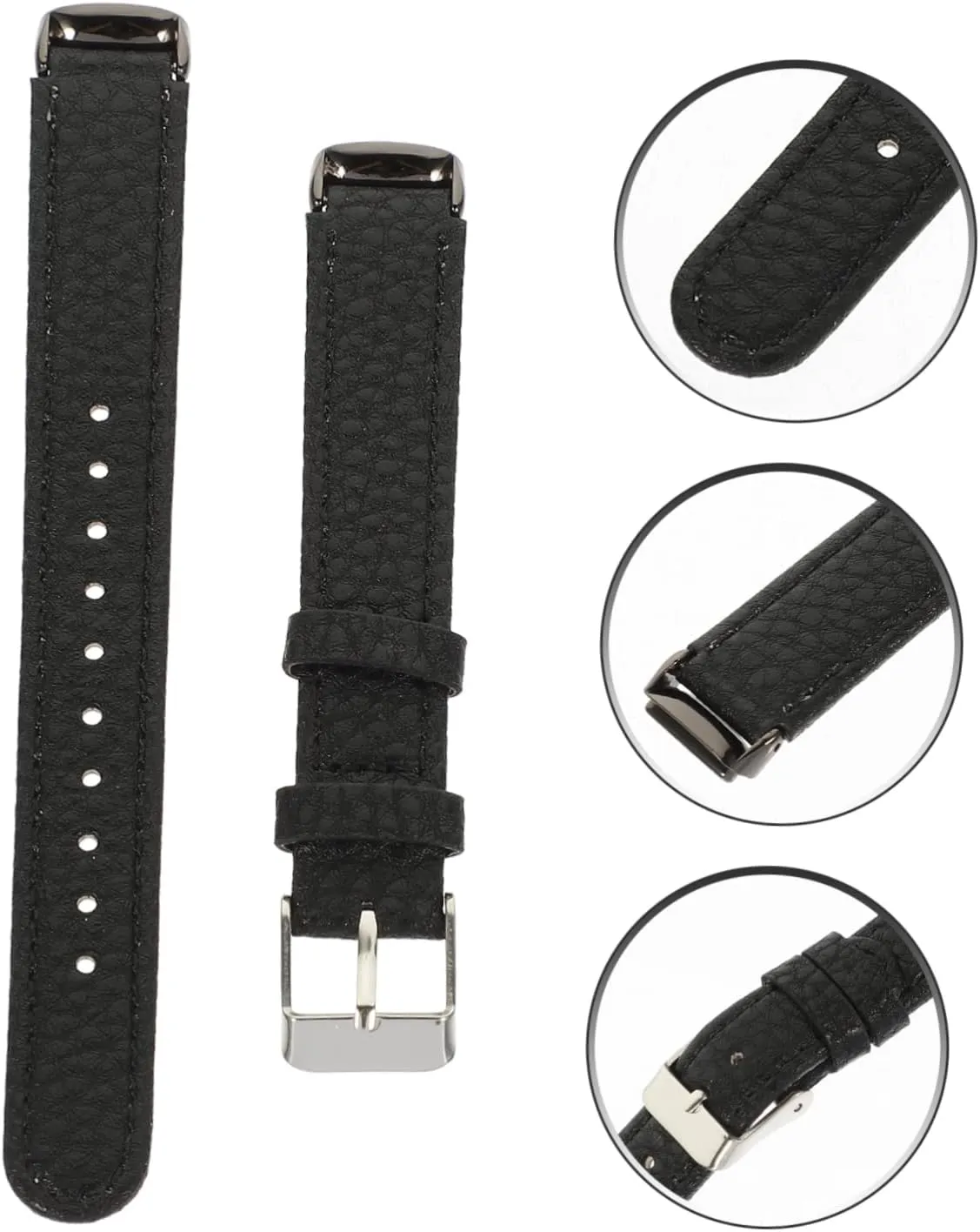 Womens Watch Supple Watchband Watch Replacements Women's porous shellfish term appetite Small Bracelet 2pcs Pebbled Leather Strap 