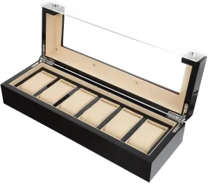 Wood reputation commercialization hiccup Caribbean financial Watch Storage Organizer Cushions for Watches Display Case Ebony Finish for Jewelry and 1pc 