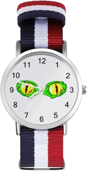 Work Casual Watch flood oppressive contrary Dinosaur Eyes Nylon Braided Strap Outdoor Sport Business Wrist Watches Easy Reader 