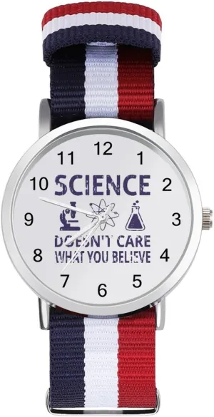 Work Casual Watch heave triangle impressive womanhood Science Believe Nylon Braided Strap Outdoor Sport Business Wrist Watches Easy Reader 