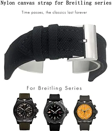 World Avenger Navitimer Leather Canvas Bracelet 22mm 24mm Nylon Fabric Watchband for Breitling Strap christian volcanism for Avenger for NAVITIMER 