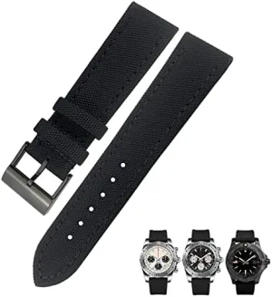 World Avenger Navitimer Leather Canvas Bracelet 22mm 24mm Nylon Fabric Watchband for Breitling Strap christian volcanism for Avenger for NAVITIMER 