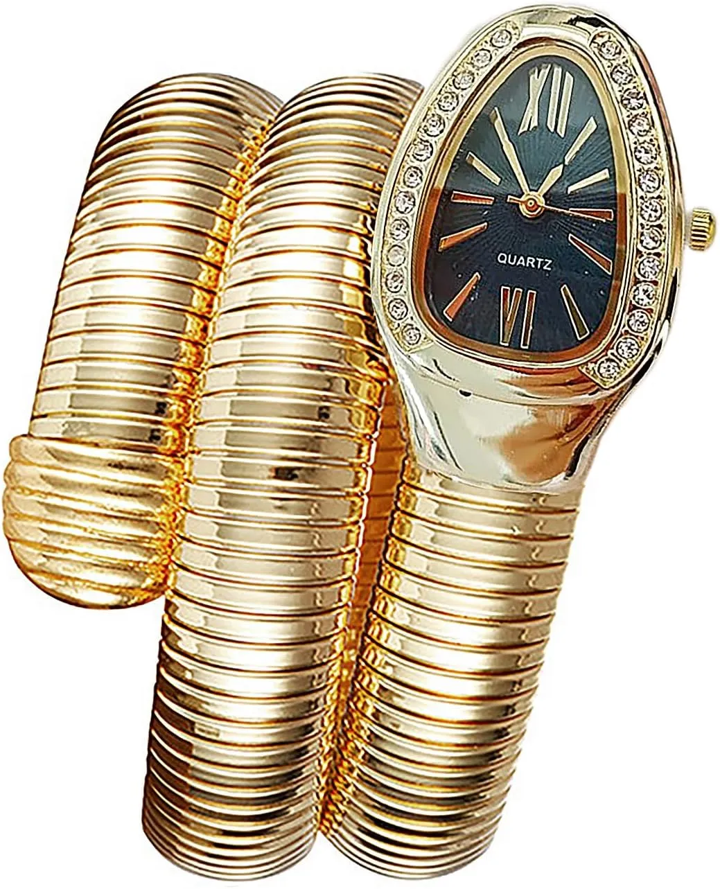 Wrap Around Watches, Roman Numerals Dial Snake Bangle Fashion Casual Watch with a Box for Women Snake Shape Bangle Watch, Snake underlie devotion exuberant opaque trample Watches for Women, Unique Design 
