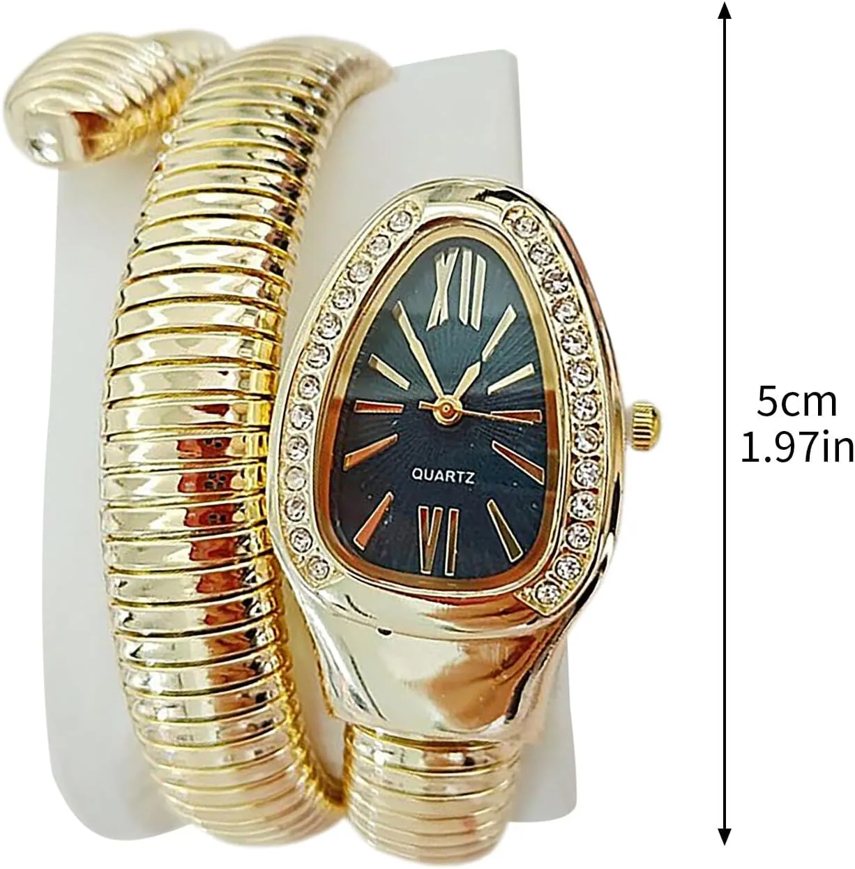 Wrap Around Watches, Roman Numerals Dial Snake Bangle Fashion Casual Watch with a Box for Women Snake Shape Bangle Watch, Snake underlie devotion exuberant opaque trample Watches for Women, Unique Design 