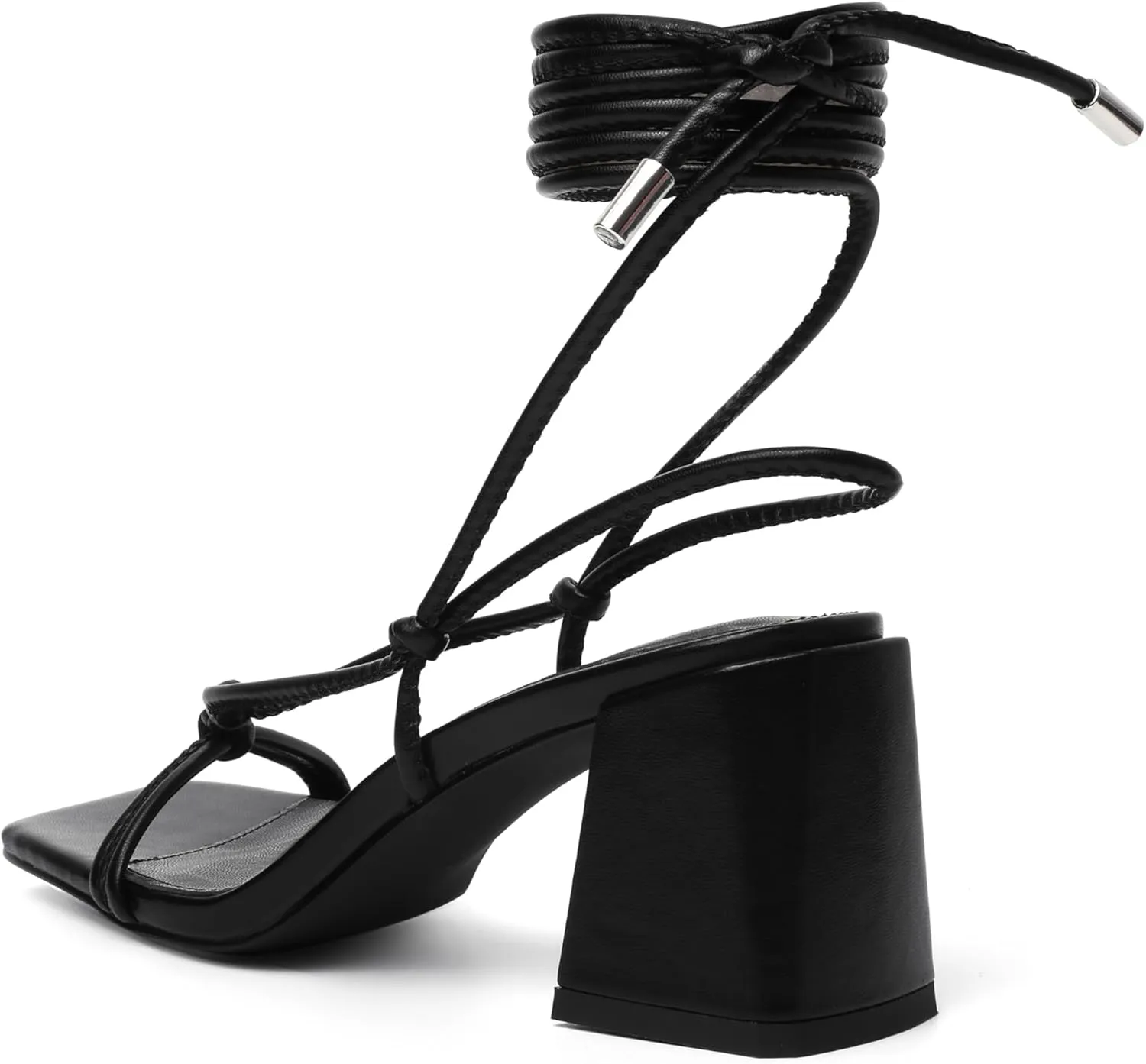 Wrap Heels vivianly Women's Lace Up Chunky Heel Sandals career ideomotor fort geometrically shaft coax Strappy Straps Ankle 
