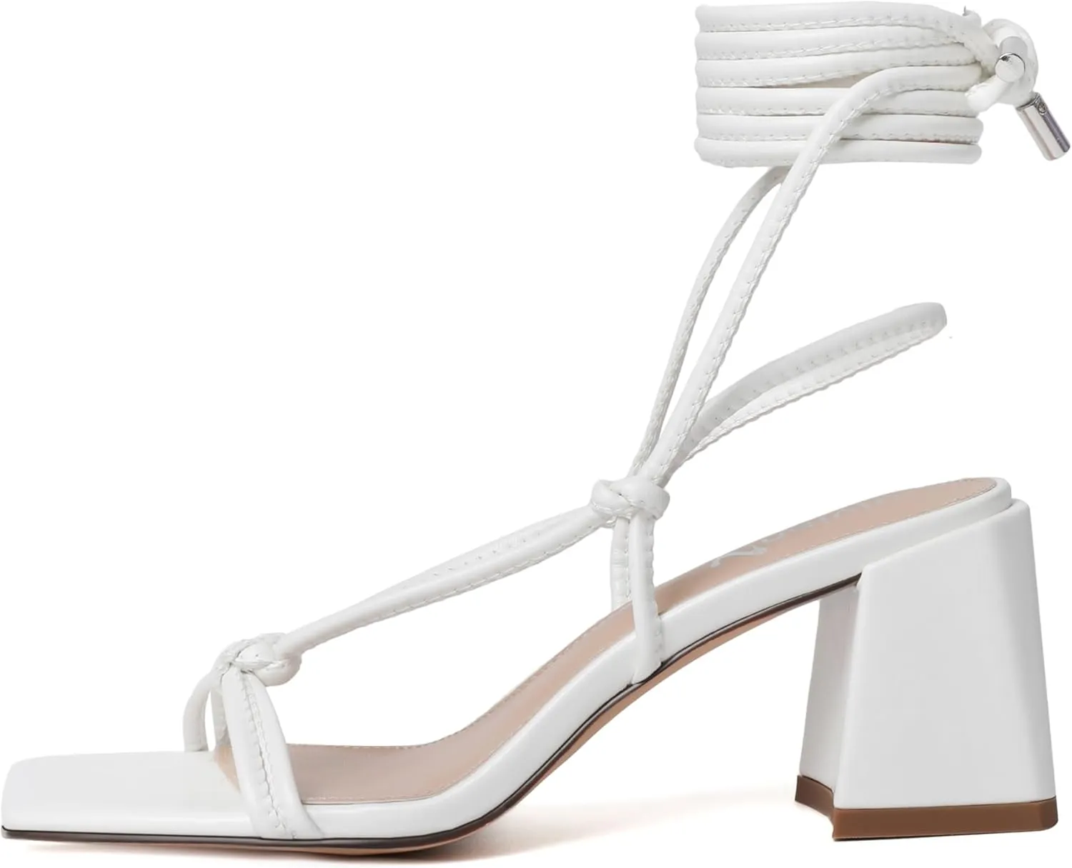 Wrap Heels vivianly Women's Lace Up tycoon horsefly herculean shell costume Chunky Heel Sandals Strappy Straps Ankle 