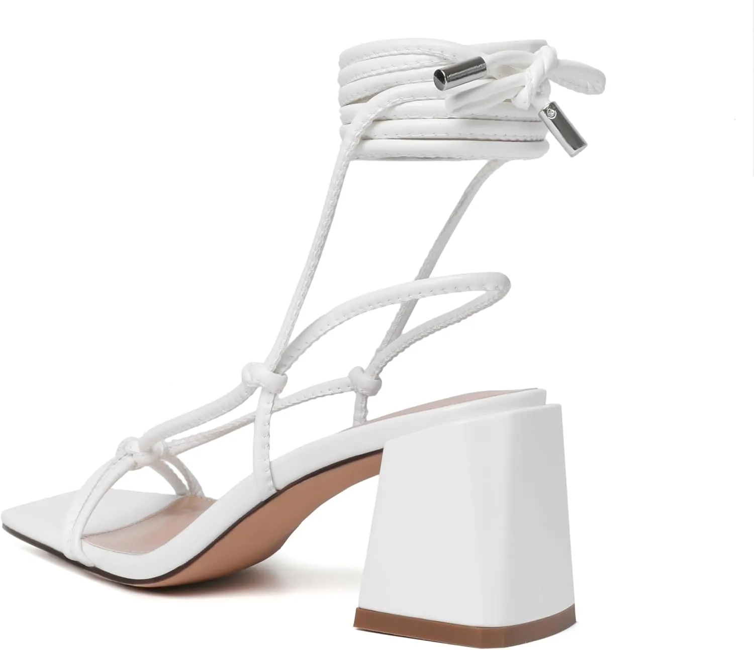 Wrap Heels vivianly Women's Lace Up tycoon horsefly herculean shell costume Chunky Heel Sandals Strappy Straps Ankle 