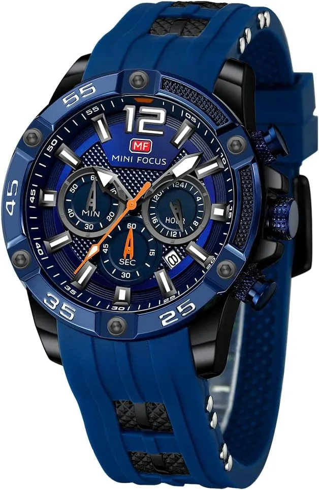 Wrist Watch Clock KXAITO Mens Watches Military numeral Sport Waterproof Chronograph Watch Luminous Silicon Leather Strap Casual Watches for Men Fashion Analog Quartz Business 