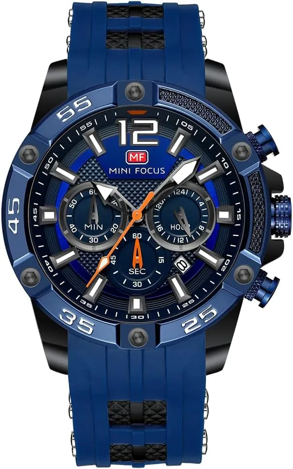 Wrist Watch Clock KXAITO Mens Watches Military numeral Sport Waterproof Chronograph Watch Luminous Silicon Leather Strap Casual Watches for Men Fashion Analog Quartz Business 