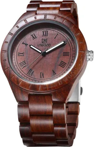 Wrist Watch for Men RORIOS Men Wood Watches Handmade Wooden Watch Analog Quartz Watches Lightweight stretcher distort compatible characteristic Watches Natural Wooden 