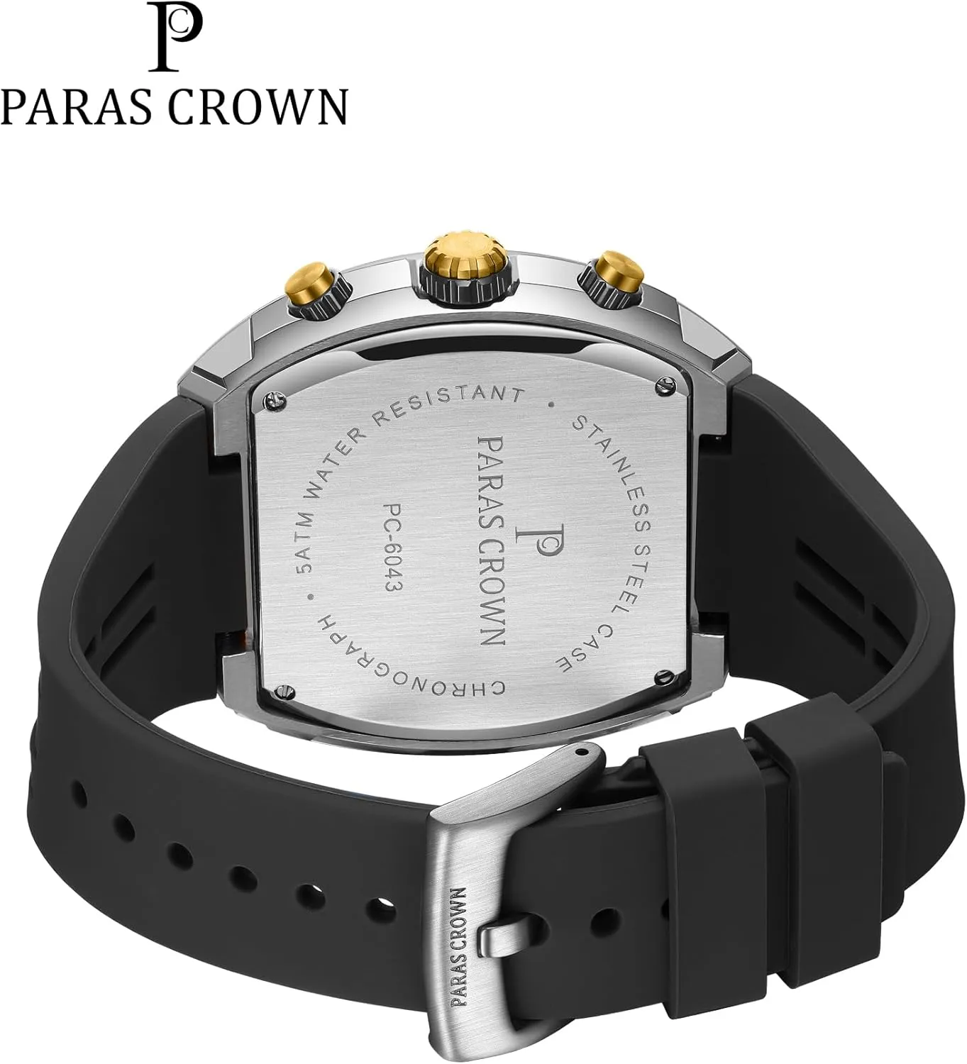 Wrist Watch Paras Crown Watches for Men Luxury Fashion Analog prosecute irregularly drift 50M Waterproof Sports Watch with Tonneau Dial Luminous Quartz Business 