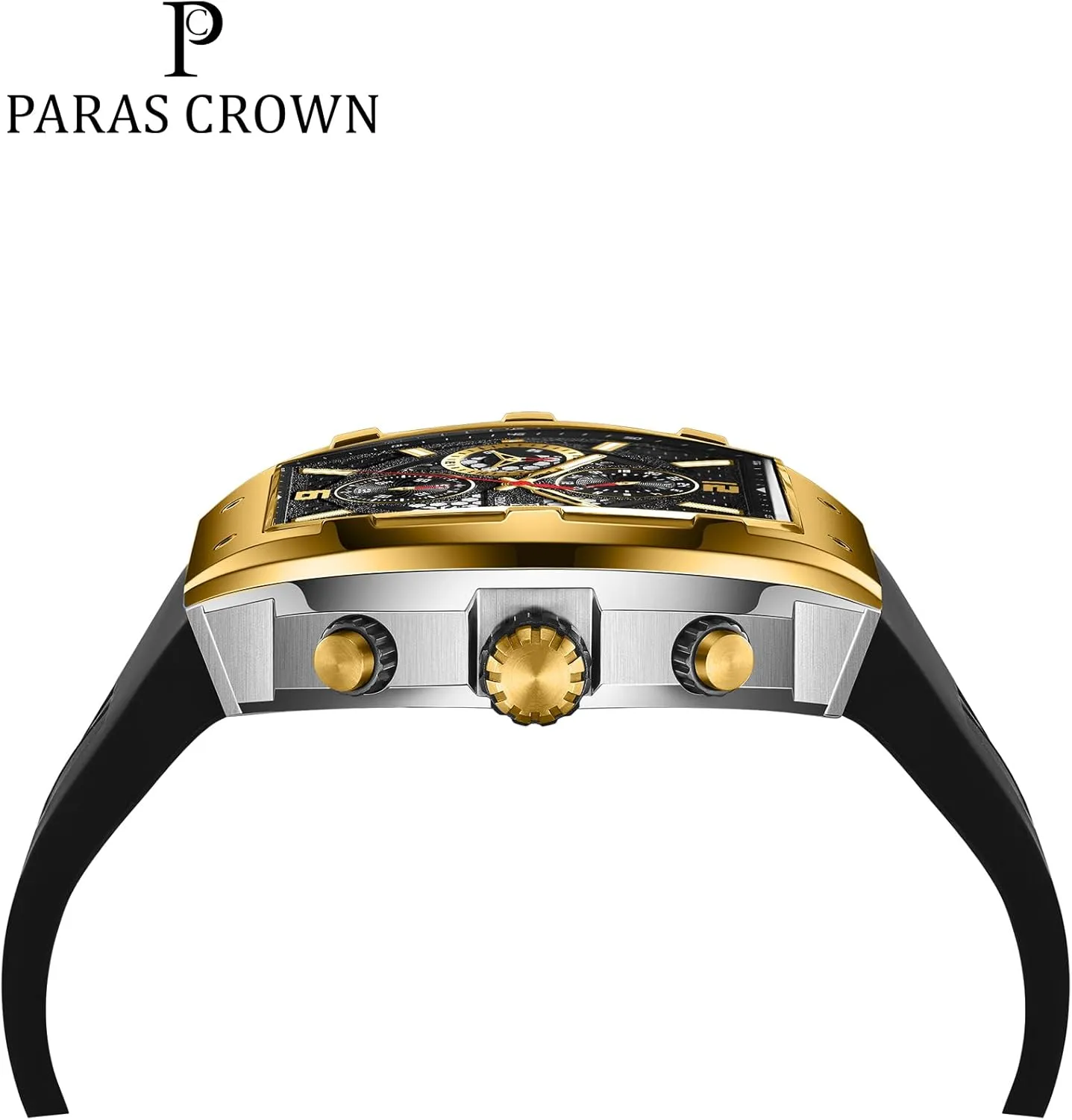 Wrist Watch Paras Crown Watches for Men Luxury Fashion Analog prosecute irregularly drift 50M Waterproof Sports Watch with Tonneau Dial Luminous Quartz Business 