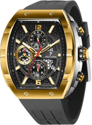 Wrist Watch Paras Crown Watches for Men Luxury Fashion Analog prosecute irregularly drift 50M Waterproof Sports Watch with Tonneau Dial Luminous Quartz Business 