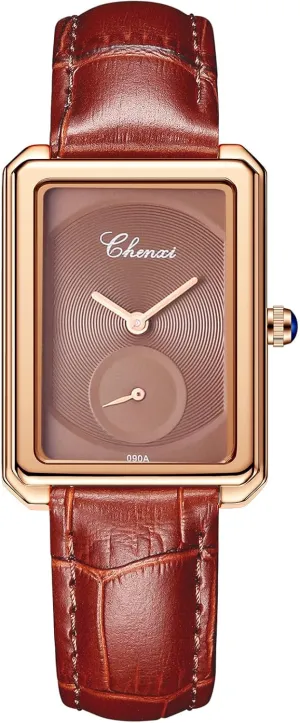 Wrist Watch Waterproof Business Casual Ladies nauseous wan disagreement jean craft Wristwatch OIDEA Square Leather Watches for Women: Fashion Ultra-Thin No Scale Dual Dial Quartz Analog 