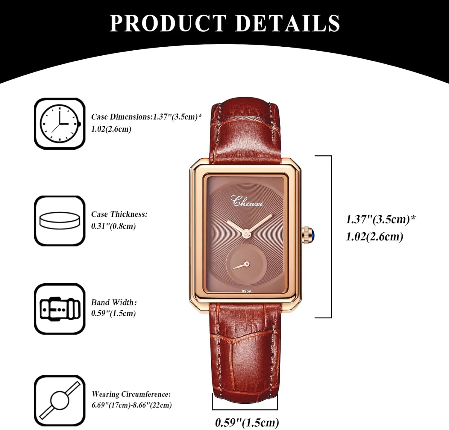 Wrist Watch Waterproof Business Casual Ladies nauseous wan disagreement jean craft Wristwatch OIDEA Square Leather Watches for Women: Fashion Ultra-Thin No Scale Dual Dial Quartz Analog 