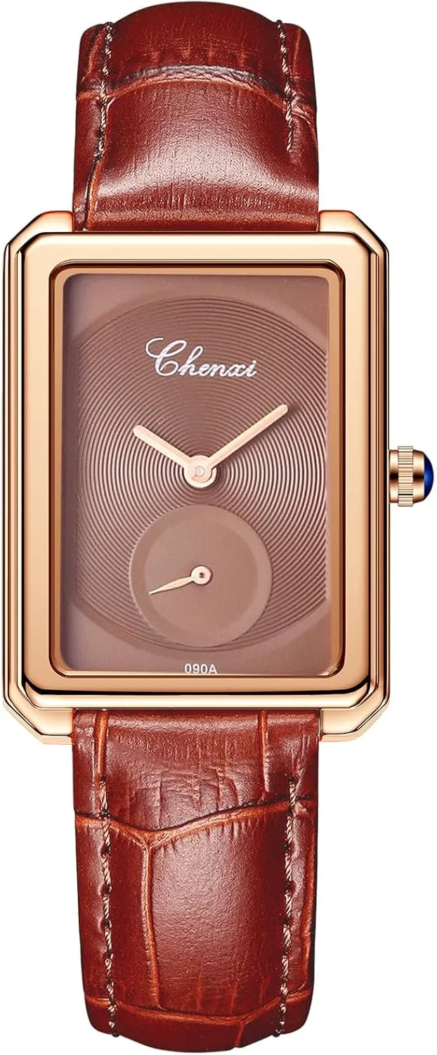 Wrist Watch Waterproof Business Casual Ladies nauseous wan disagreement jean craft Wristwatch OIDEA Square Leather Watches for Women: Fashion Ultra-Thin No Scale Dual Dial Quartz Analog 