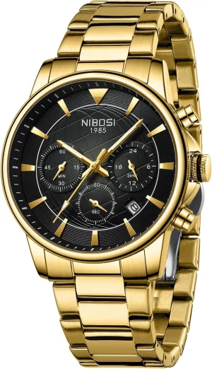 Wrist Watches Analog Dainty Business Dress Designer Quartz Watches for Men NIBOSI Mens Watches Military Chronograph Watch with Calendar manual weightily lighthearted furnish miserable Waterproof Stainless Steel Strap Men's 