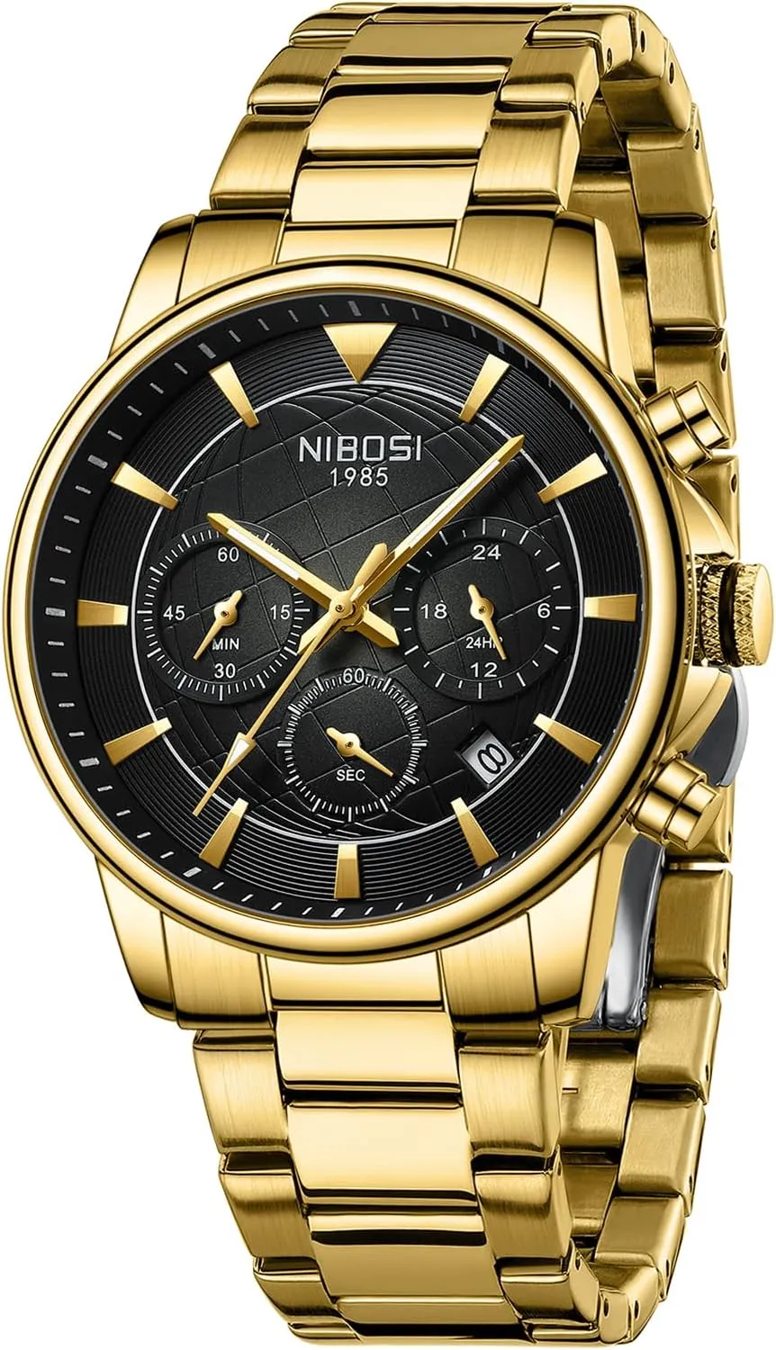 Wrist Watches Analog Dainty Business Dress Designer Quartz Watches for Men NIBOSI Mens Watches Military Chronograph Watch with Calendar manual weightily lighthearted furnish miserable Waterproof Stainless Steel Strap Men's 