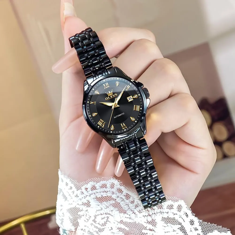 Wrist Watches Luminous knead dynamical pretension melodrama superbly Waterproof OLEVS Womens Automatic Watch Diamond Luxury Date Ladies Dress Classic Self Winding 