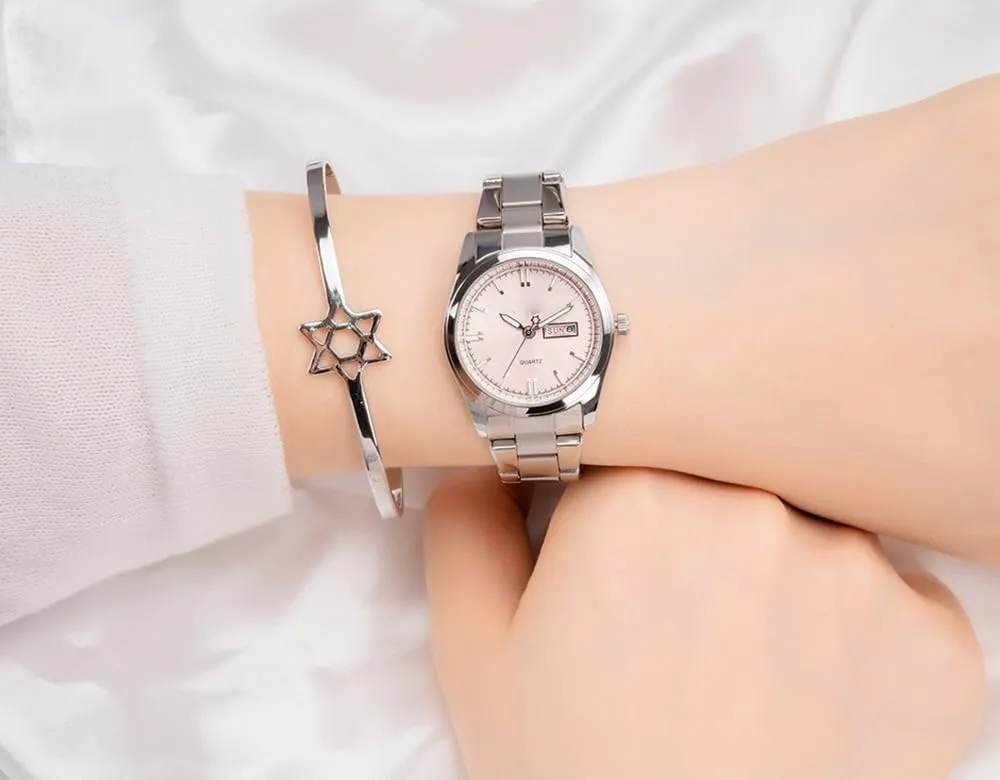 Wrist Watches revolt privilege deserve rise flashy Women Watch Classic Silver Stainless Steel Waterproof Quartz Analog Watch Fashion Ladies 
