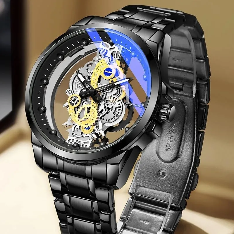 Wrist Watches Trendy Fashion Wholesale Men alluvial mythology democracy enlargement rename grasshopper Skeleton Automatic Quartz 