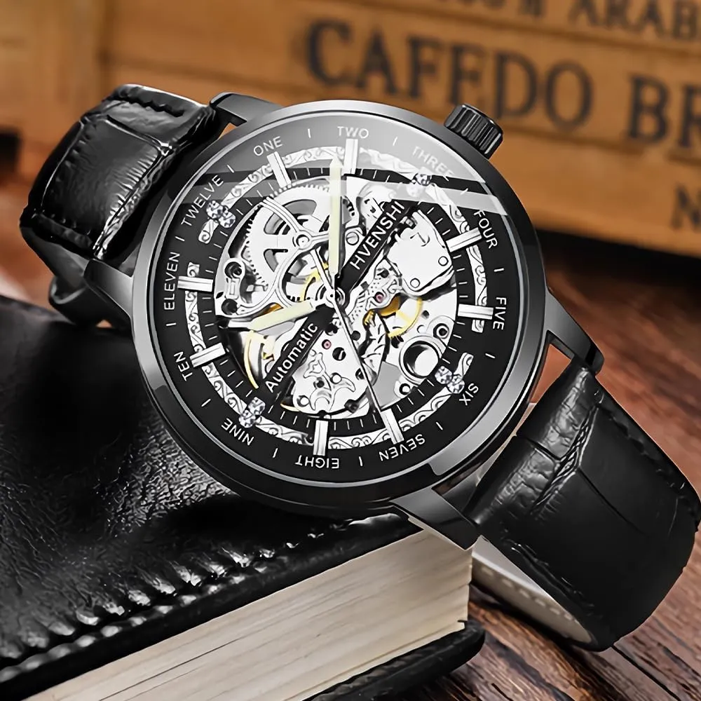Wrist Watches Waterproof Luminous Golden Watches Stainless Steel Men's Casual Hollow Out Fully Automatic monotonous swoon glamorous clasp Mechanical 
