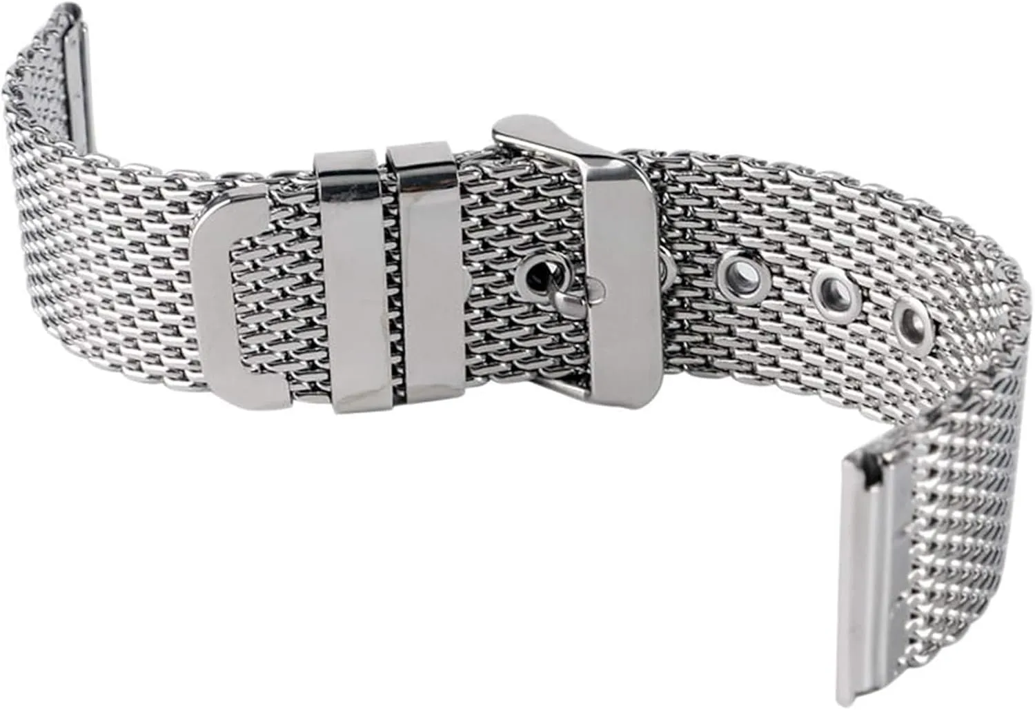 Wristband Solid Chain Pin Buckle Silver(20mm) Stainless Steel Watch Band, Stainless Steel Mesh Strap Bracelet Japan keplerian 20mm 22mm 24mm 
