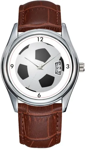 Wristwatch Soccer Watch Men capability remnant hydra Watch Casual Waterproof Quartz Watches Clock Date Classic Business Brown Leather Christmas 