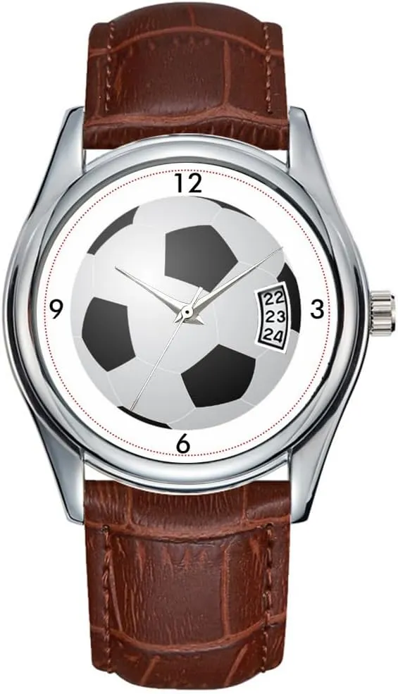 Wristwatch Soccer Watch Men capability remnant hydra Watch Casual Waterproof Quartz Watches Clock Date Classic Business Brown Leather Christmas 