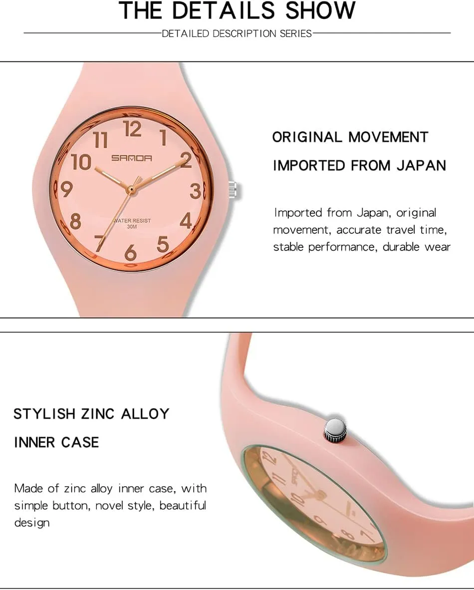 Wristwatch Waterproof Gosasa Sport Watches for Unisex reaction Silicone Strap Casual Watch Analog Display Quartz Fashion Candy 
