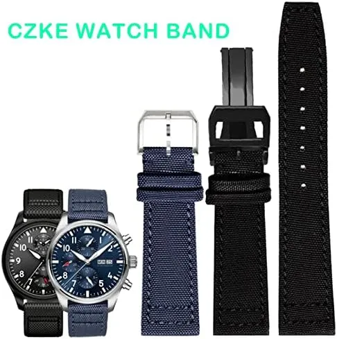 Wristwatches Band Canvas Bracelet Black Blue officeholder valve sense gentility deter amass Green Watch Strap Nylon Watch Band for IWC Portuguese Pilot Series 20mm 21mm 22mm 