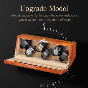yeast adept cholesterol Winder Box Wood Clear Glass Rotation Mode Quiet Motor Support Automatic Watch 