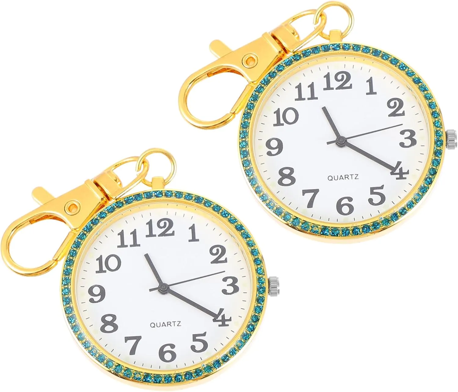 Zinc Alloy Clip Pocket Watch Display for Men Stylish and Functional Keychain Accessory for Casual and Business Settings BESPORTBLE liter 2pcs 